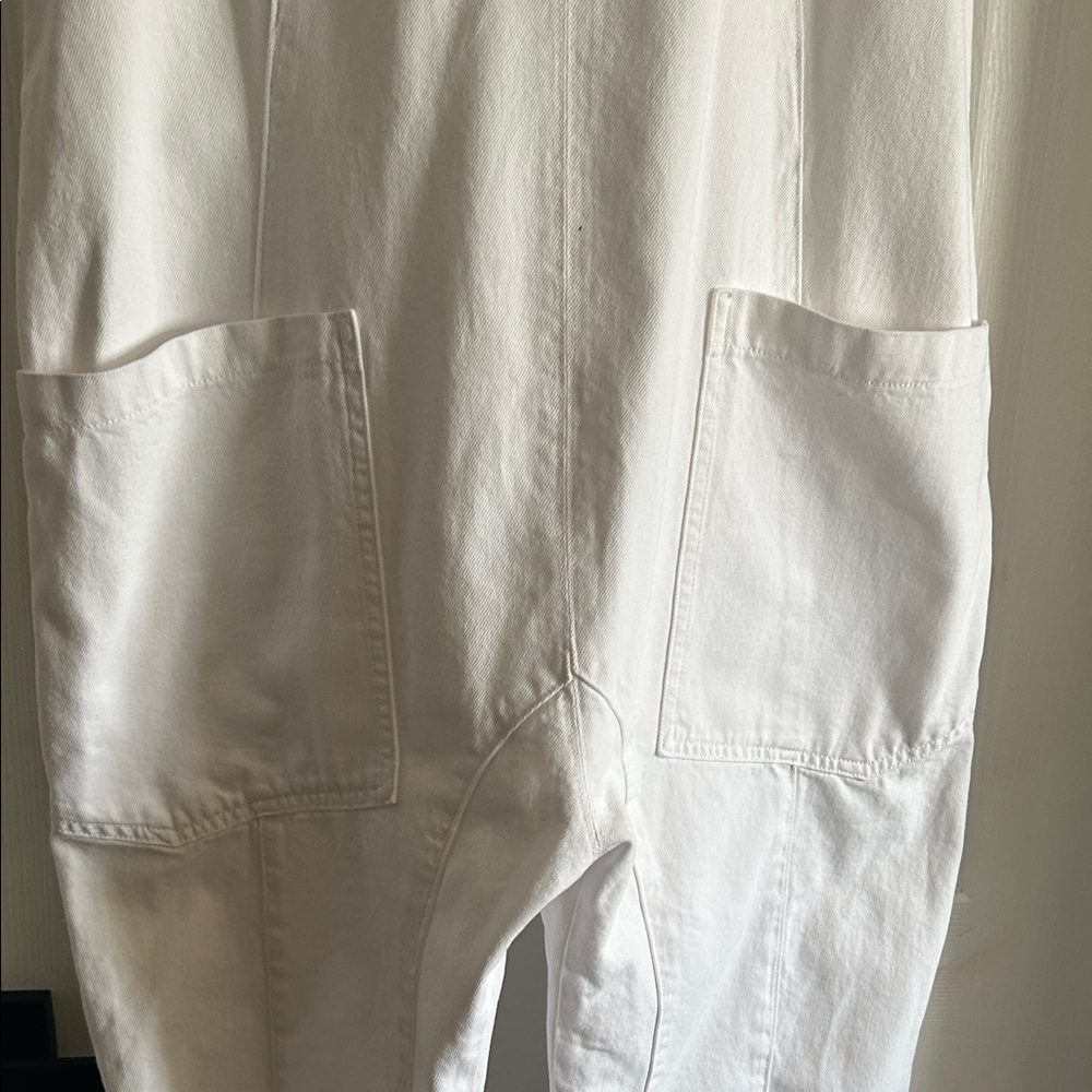 We the Free High Roller White Cotton Overalls Jumpsuit - Picture 3 of 11